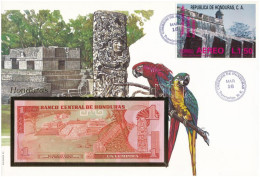 Delcampe - Honduras 1989. 1L Felbélyegzett Borítékban, Bélyegzéssel T:UNC Honduras 1989. 1 Lempira In Envelope With Stamp And Cance - Non Classificati