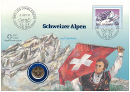 Delcampe - Svájc 1986B 1r Bronz Felbélyegzett "Svájci Alpok - Les Diablerets" Borítékban, Bélyegzéssel T:UNC, Patina Switzerland 19 - Ohne Zuordnung
