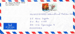 Taiwan Air Mail Cover Sent To Denmark 7-12-1992 - Covers & Documents