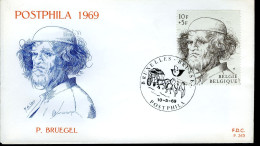1491 - Postphila II - Uit BL45 - FDC - Stempel: Bruxelles-Brussel - 1961-1970