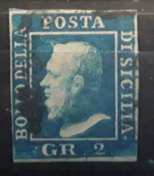 SICILIA SICILE 1859, Ferdinando II, Yvert No 20, 2 G  Bleu  O, TB - Sicile