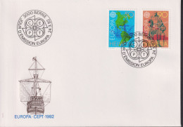 1992 Schweiz FDC Zum: 826+827, Mi:1468+1469, EUROPA, 500 Jahre Entdeckung Von Amerika - FDC