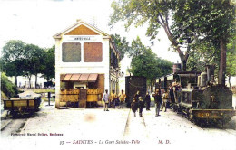 Delcampe - DEPT 17 SAINTES LA GARE DE SAINTES VILLE TRÈS BELLE ANIMATION 9X14 REIMPRESSION DE CARTES ANCIENNES - Saintes