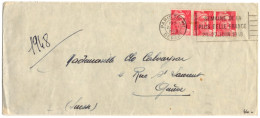 Delcampe - FRANCE / 1948 Marianne De Gandon - Affr Sur Lettre Pour La Suisse - Lettres & Documents