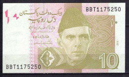 BILLET DE BANQUE PAKISTAN 10 RUPEES 2018 UNC PICK 45 DIMENSION 115 X 65 MM - Pakistán