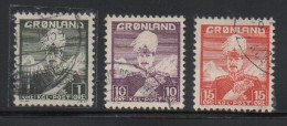 Greenland 1938 Yvert 1, 4, 5 - Gebraucht