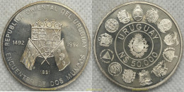 4534 URUGUAY 1991 50.000 UYN ENCUENTRO DE DOS MUNDOS 1492-1992 URUGUAY - Uruguay