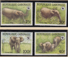 Eléphants   Gabon  1988  Y&T 640/43  N** - Elephants
