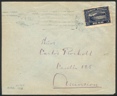 Delcampe - PARAGUAY: Cover Sent From ALTOS To Asunción On 10/OC/1923 Franked With 1P., VF Quality! - Paraguay