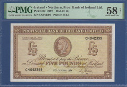 NORTHERN IRELAND - P.242 - 5 Pounds 1954 AUNC, S/n: See Photos  PMG58 - 5 Pounds
