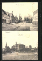 AK Demmin, Treptowerstrasse Mit Geschäft, Knabenschule - Demmin