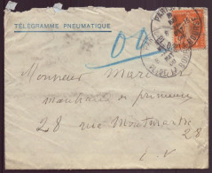 France, Enveloppe " Télégramme Pneumatique " Du 19 Mai 1908 De Paris Pour Paris - Autres & Non Classés