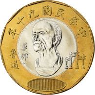 République De Chine, TAIWAN, Abdullah II, 20 Yuan, 2001, Bimétallique, FDC - Taiwán
