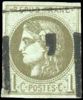 Obl. 39C - 1c. Olive. Report 3. Obl. Typo. TB. - 1870 Emissione Di Bordeaux