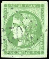 Obl. 42Ba - 5c. Vert-jaune Foncé. Report 2. Obl. Belles Marges. TB. - 1870 Bordeaux Printing