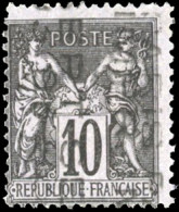 * 16a - 10c. Noir S/lilas. Surcharge Verticale, Sans Quantième. SEPTEMBRE 93. TB. - Other & Unclassified