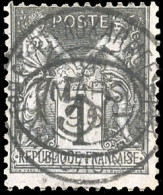 Obl. 23 - 5c. S/1c. Noir S/azuré. Obl. Centrale. SUP. - Other & Unclassified