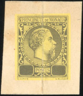 (*) 9 - Charles III. Epreuve Dans La Couleur Du 1F. Sans Chiffre. Papier Carton. Jaune S/noir. Pli Vertical. B. - Other & Unclassified