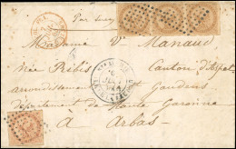Obl. Précurseur. Timbres De Colonies Générale N°3 + 5. Bande De 3 Du 10c. + 40c. Aigle S/lettre Frappée Du Grand CàD De - Other & Unclassified
