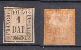 1859 - Antichi Stati - Romagne -   Sass. Nr. 2 - MLH (*) Linguellato - (Signed BIONDI) - € 100.00 (N001...) - Romagne