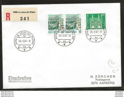 420 - 20- Enveloppe Recommandée Avec Cachets à Date La Joux-du-Plâne 30.09.87. Dernier Jour Office Postal - Poststempel