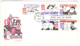 LAUREL&HARDY, BERGEN&MccARTHY, ABBOTT&COSTELLO, COMEDIANS SET OF 5 STAMPS ON FDC COVER, 1961, UNITED STATES - 1961-1970