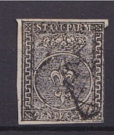 1852 Parma 10 Cent. Bianco Su Carta Colorata N.2 - Parma