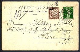 CARTE DE LAUTERBRUNNEN (SUISSE) - 1911 - POUR PARIS / TAXÉE EN FRANCE - Poststempel