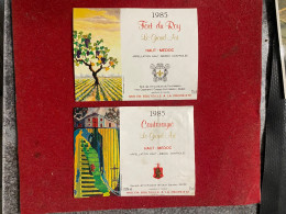 LOT DE 2 ÉTIQUETTES -HAUT MÉDOC 1985 -LE GRAND ART - Kunst