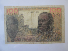 Rare! West African States/Etats De L'Afrique De L'Quest 100 Francs 1959-1964 Series Y See Pictures - West African States