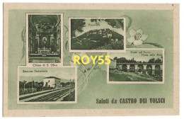 Lazio Frosinone Castro Dei Volsci Stazione Ferroviaria Saluti Da Castro Dei Volsci Vedute Vedutine (f.piccolo/v.retro) - Stations - Zonder Treinen