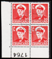 1959. Fr. IX. 30 ØRE. 4-Block. With Margin Number 1764. (Michel 44) - JF560461 - Gebraucht