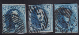 Belgique - Lot De 3 Médaillons 20c - Oblitérés - 1849-1865 Médaillons (Autres)