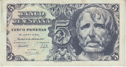 BILLETE DE ESPAÑA DE 5 PTAS DEL AÑO 1947 DE SENECA SERIE A EN CALIDAD EBC- (XF) - 5 Pesetas