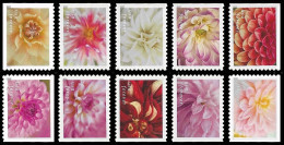 Etats-Unis / United States (Scott No.5991-6001 - Dahlias) [**] Set Of 10 From Booklet - Nuevos