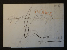 Delcampe - ED10  FRANCE     LETTRE.  DEPARTEMENT CONQUIS PARME .  RARE COVER  1815    ++ ++ + - 1792-1815: Départements Conquis