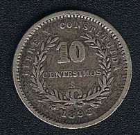 Uruguay, 10 Centesimos 1893, Silber, KM 14 - Uruguay