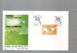 298XRT - ANDORRA FDC 8/5/1995  Europa - Lettres & Documents
