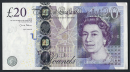 Great Britain 2006 Bank Of England 20 Pounds Banknote 392c Sign. C. Salmon F - 10 Pounds