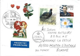 Belle Lettre De Pologne 2025 (Greetings Letter) Adressée à Andorra, Avec Timbres à Date Arrivée Andorra - Briefe U. Dokumente