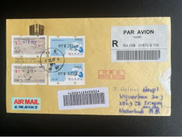 TAIWAN FORMOSA CHINA 1997 REGISTERED LETTER SENT TO KRIMPEN NETHERLANDS 17-12-1997 ATM - Covers & Documents
