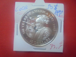 COOK 50$ 1990 "500eme Anniversaire Découverte De L'Amérique" ARGENT QUALITE FDC (A.10) - Cook