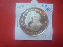 COOK 50$ 1991 "500eme Anniversaire Découverte De L'Amérique" ARGENT QUALITE FDC (A.10) - Cook