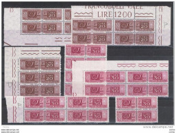 REPUBBLICA:  1973  PACCHI  POSTALI  I.P.S. -  LOTTO  25  VAL. N. -  SASS. 104x11 + 105x14 - Postal Parcels