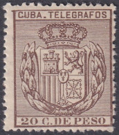 Cuba 1896 Telégrafo Ed 83  Telegraph MLH* Streaky Gum - Kuba (1874-1898)