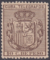 Cuba 1894 Telégrafo Ed 78  Telegraph MLH* Streaky Gum - Kuba (1874-1898)