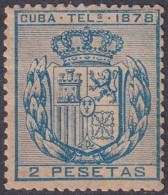 Cuba 1878 Telégrafo Ed 44  Telegraph MH* Toning - Kuba (1874-1898)