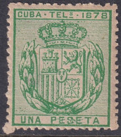 Cuba 1878 Telégrafo Ed 43  Telegraph MNH** - Kuba (1874-1898)
