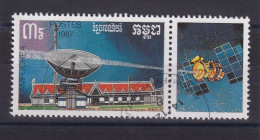 Timbre(s) Oblitéré(s) R.P.Kampuchea Année 1987 N° 774 Thème Espace Satellite Télécommunication Réf 10544 - Kampuchea