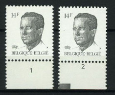 2352P5b - 14F - Plnr 1 + 2 - Koning Boudewijn - Type Velghe - 1981-1990 Velghe